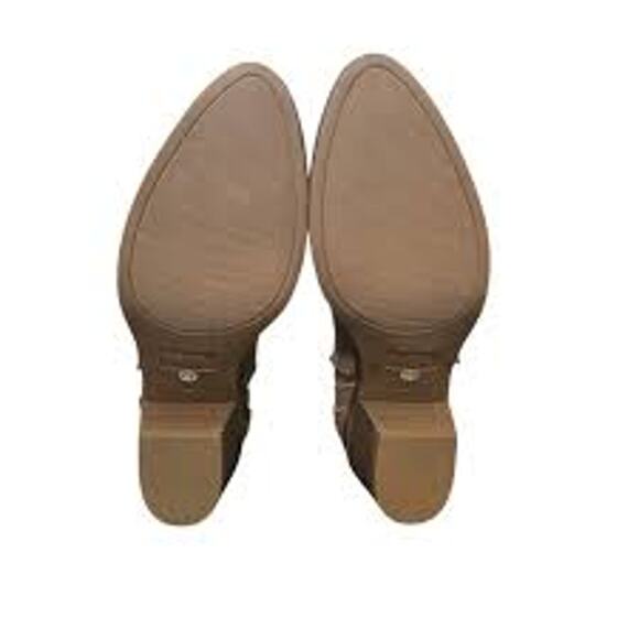 Brown MIA Carrol Ruffle Boot Western Boho Heel Ankle Bootie Fringe - Picture 2 of 2